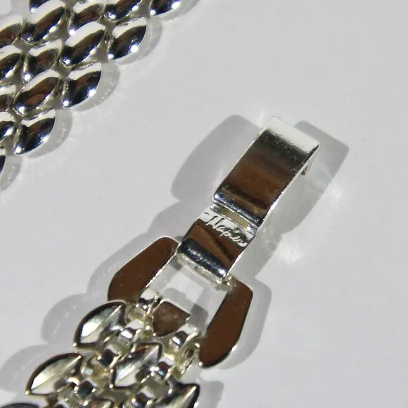 Vintage Napier Silver Tone Panther Link Bracelet - Picture 5 of 6